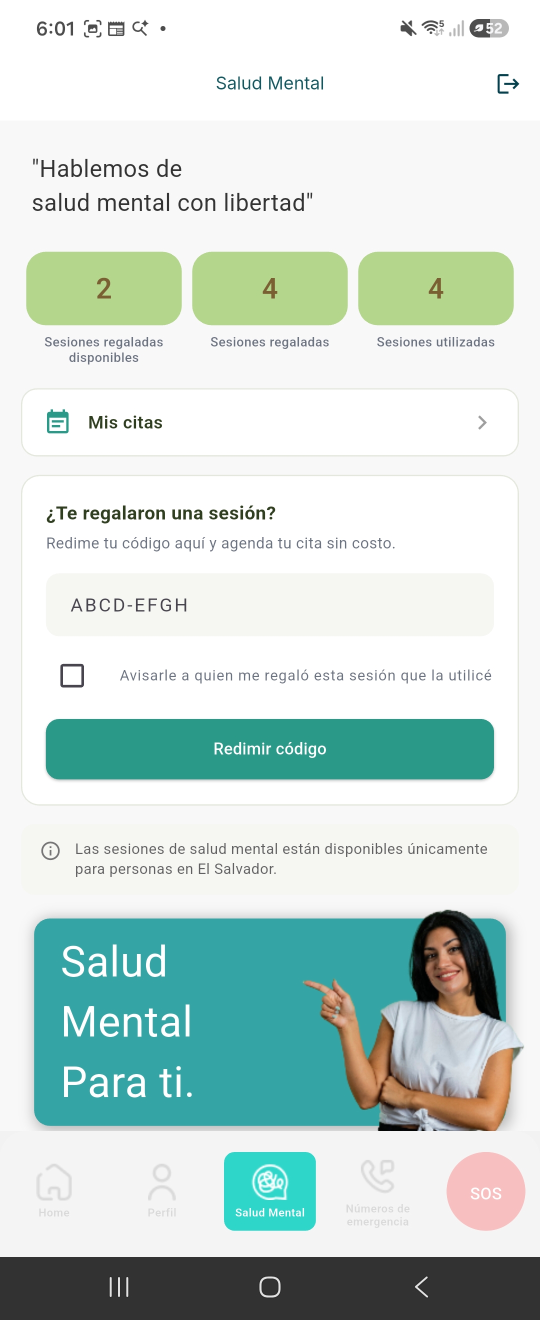 Pantalla de salud mental